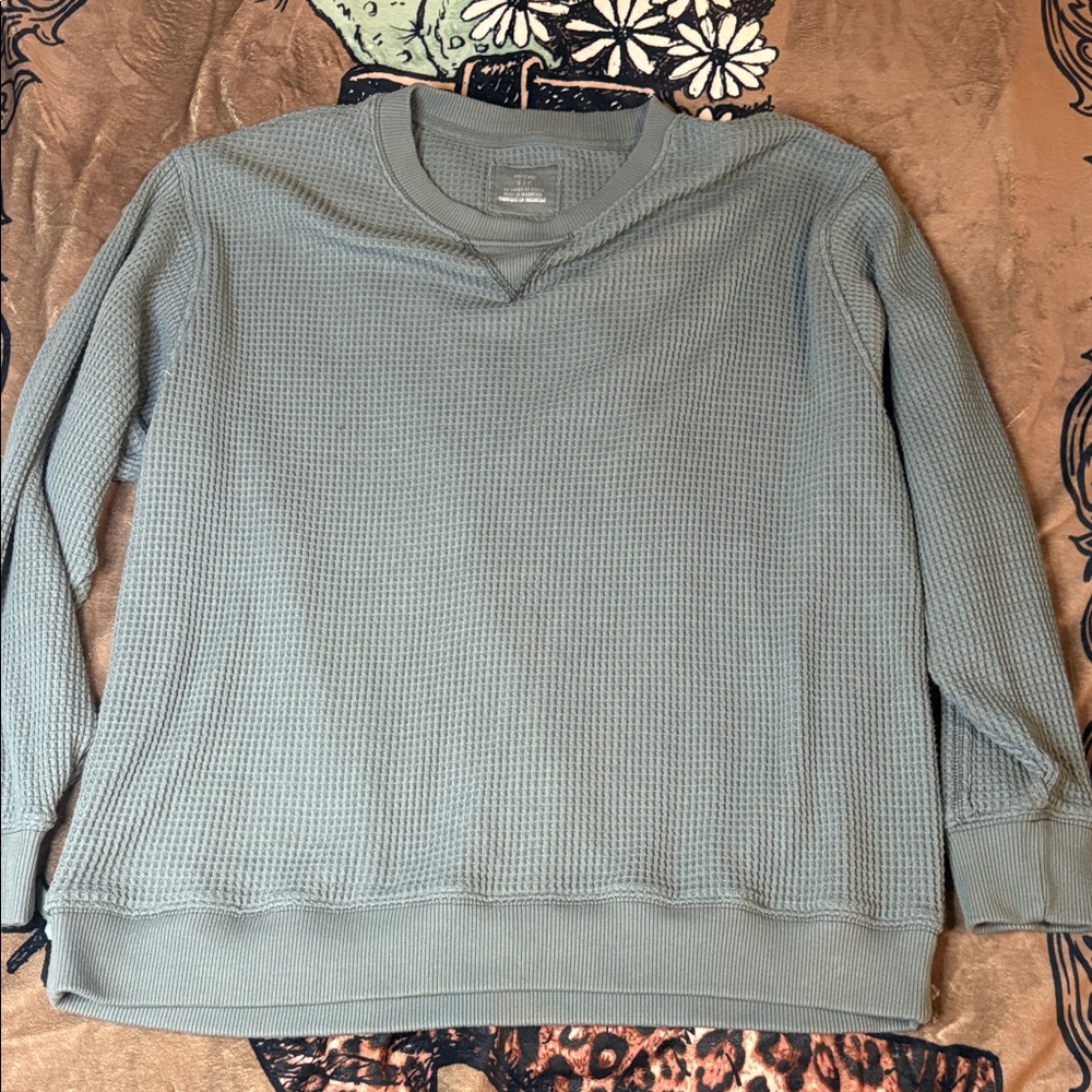 Aerie Sage Waffle Knit Top